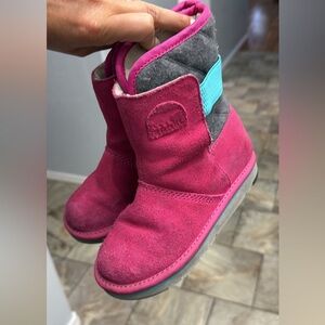 Girls Rylee Pull On Pink Sorel Winter Boots Size 13